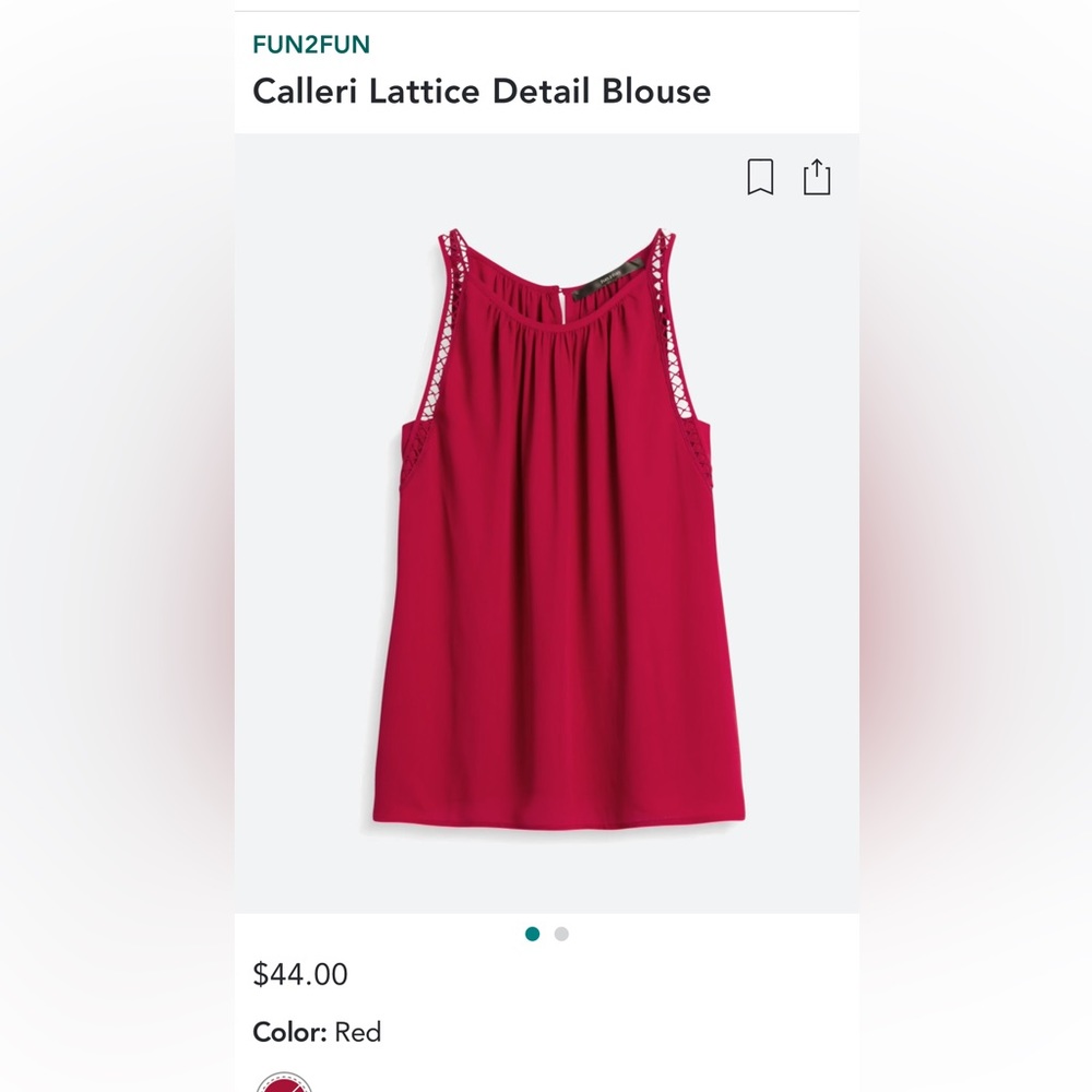 StitchFix - fun2fun Lattice Detail Blouse